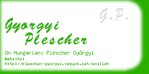 gyorgyi plescher business card